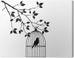 tableaux-sur-toile-vecteur-oiseau-dans-une-cage-a-l-39-arbre